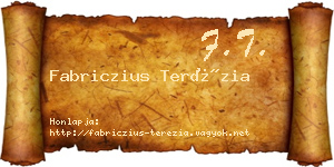 Fabriczius Terézia névjegykártya