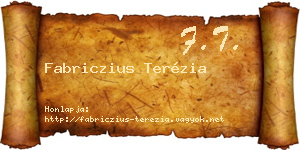 Fabriczius Terézia névjegykártya