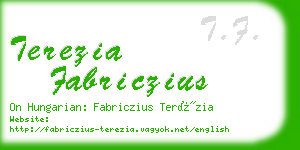 terezia fabriczius business card